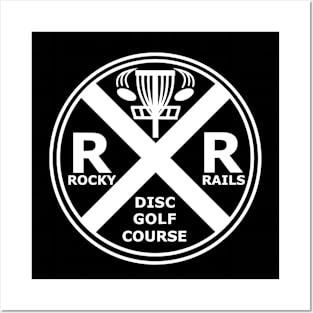 ROCKY RAILS DISC GOLF COURSE WHITE LOGO Posters and Art